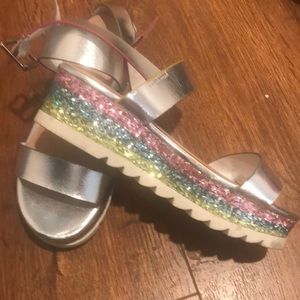 Glitter platform Sandal